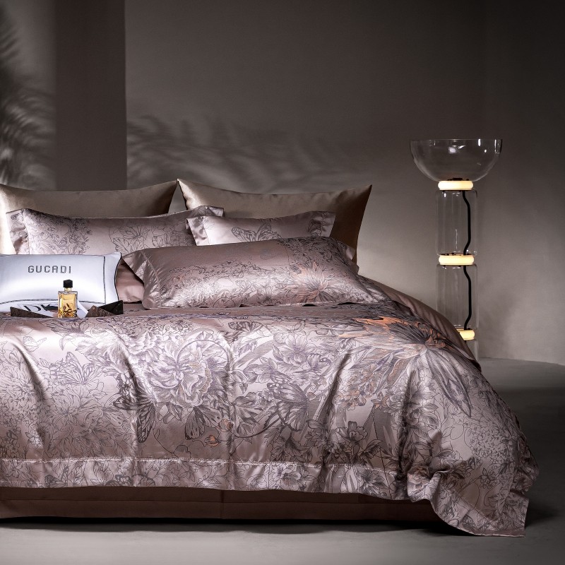 다크 브라운 프리미엄 자카드 럭셔리 침구 세트, 실키  - Home Textiles Premium 리뷰 및 가격
