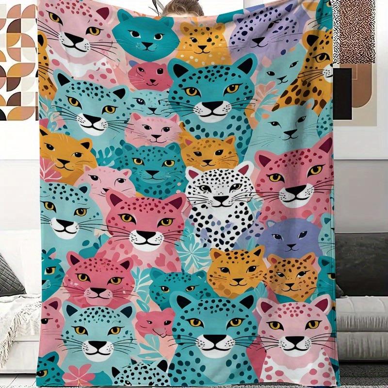 다채로운 표범 무늬 얼굴 패턴 플란넬 프린트 담요는 모 - Home Textiles Face Towel 리뷰 및 가격