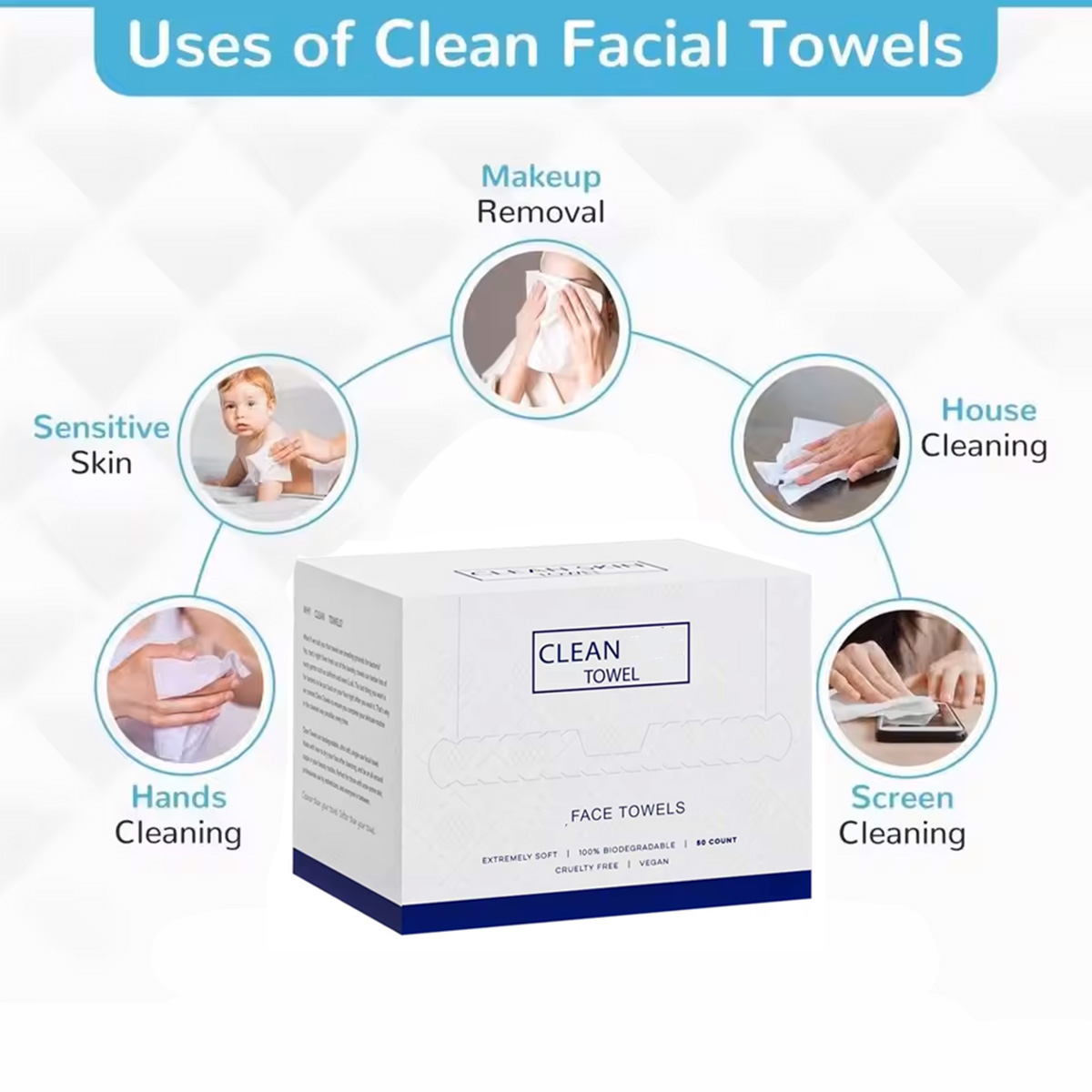 50개입/박스 일회용 세안 타월 얼굴 클렌징 메이크업  - Home Textiles Face Towel 리뷰 및 가격